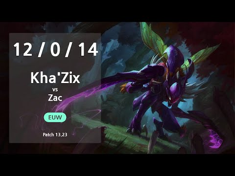 Kha'Zix Jungle vs Zac - EUW GrandMaster Patch 13.23