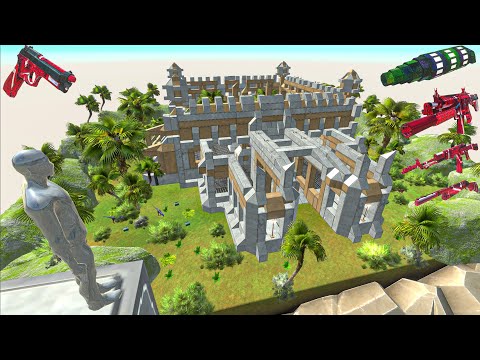 FPS CAN I TAKE THE CASTLE FROM DINOSAR CLAWS?-Animal Revolt Battle Simulator