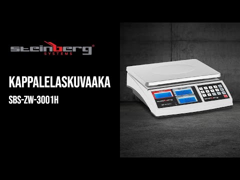 video - Kakkoslaatu Kappalelaskuvaaka - 30 kg / 1 g - valkoinen