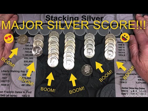 MAJOR SILVER SCORE!!!! BOOM!!!! EPIC OR NOT?!?! AMAZING FINDS!!! HALF DOLLAR COIN ROLL HUNTING!! #62