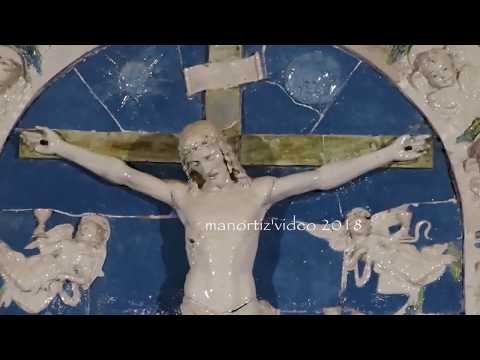 Benedetto Buglioni, Crocifissione, terracotta invetriata , s .Pietro, Radicofani (manortiz)