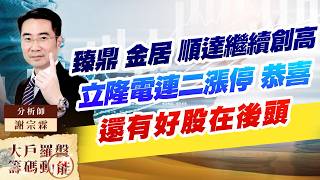 臻鼎 金居 順達繼續創高立隆電連二漲停 恭喜還有好股在後頭｜大戶羅盤籌碼動能 ｜謝宗霖 (圖)