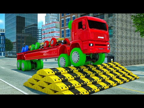 Dos camiones grandes transportan autos deportivos y ruedas monstruosas 🚒🚔🚓🚁 ¡COCHES y MOTOCICLETAS