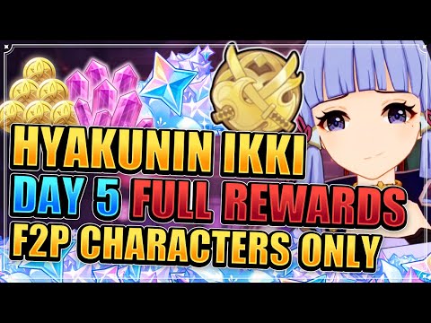 Hyakunin Ikki Day 5 Guide (F2P CHARACTERS ONLY FULL REWARDS) Genshin Impact Patch 2.5 Extreme x4