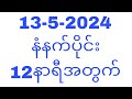 13,5,2024 အဖွင့်နေ့ နံနက်ပိုင်း 12နာရီအတွက်#T.H.A Myanmar 2d3d