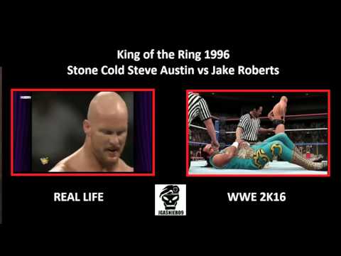 WWE 2K16 vs Real Life - King of the Ring 1996 : Steve Austin vs Jake Roberts