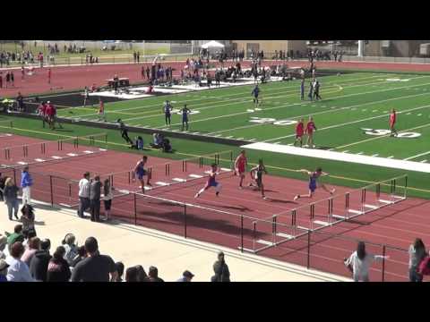 M Gednov & S Morgan - VarB 110m Hurdles at Sunset Prelims 4-29-16