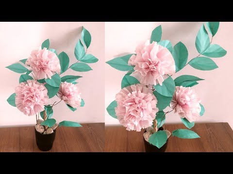 How To Make Round Tissue Paper Flower | DIY Paper Craft