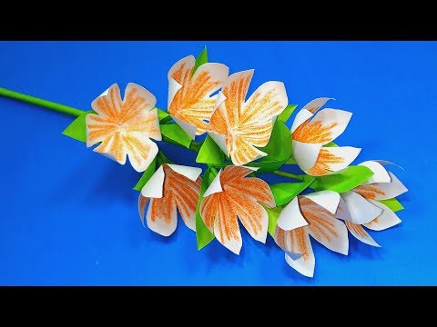 Paper Craft: Paper Flower Ideas | Handcraft Stick Flower Making Tutorial || Jarine's Crafty Creation Video