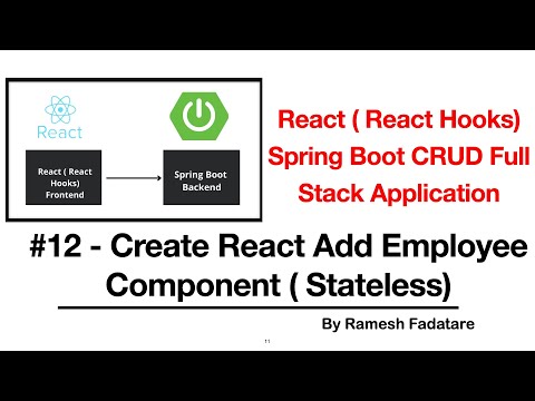 React Hooks Spring Boot CRUD Full Stack App 12 Create React Add Employee Component Stateless
