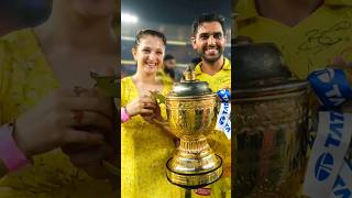 CSK 💛 Players wife photos with IPL2023 Trophy 🏆 || #shorts  #csk #ipl2023 #msdhoni