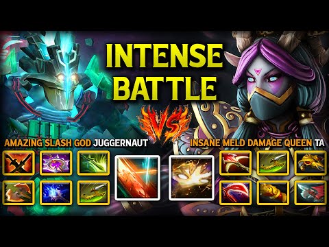 INTENSE CARRY BATTLE | AMAZING SLASH GOD JUGGERNAUT VS. INSANE MELD DAMAGE TEMPLAR ASSASSIN DOTA 2