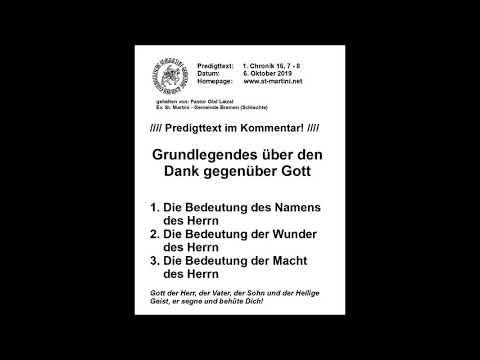 October 6, 2019 - Basics about gratitude to God