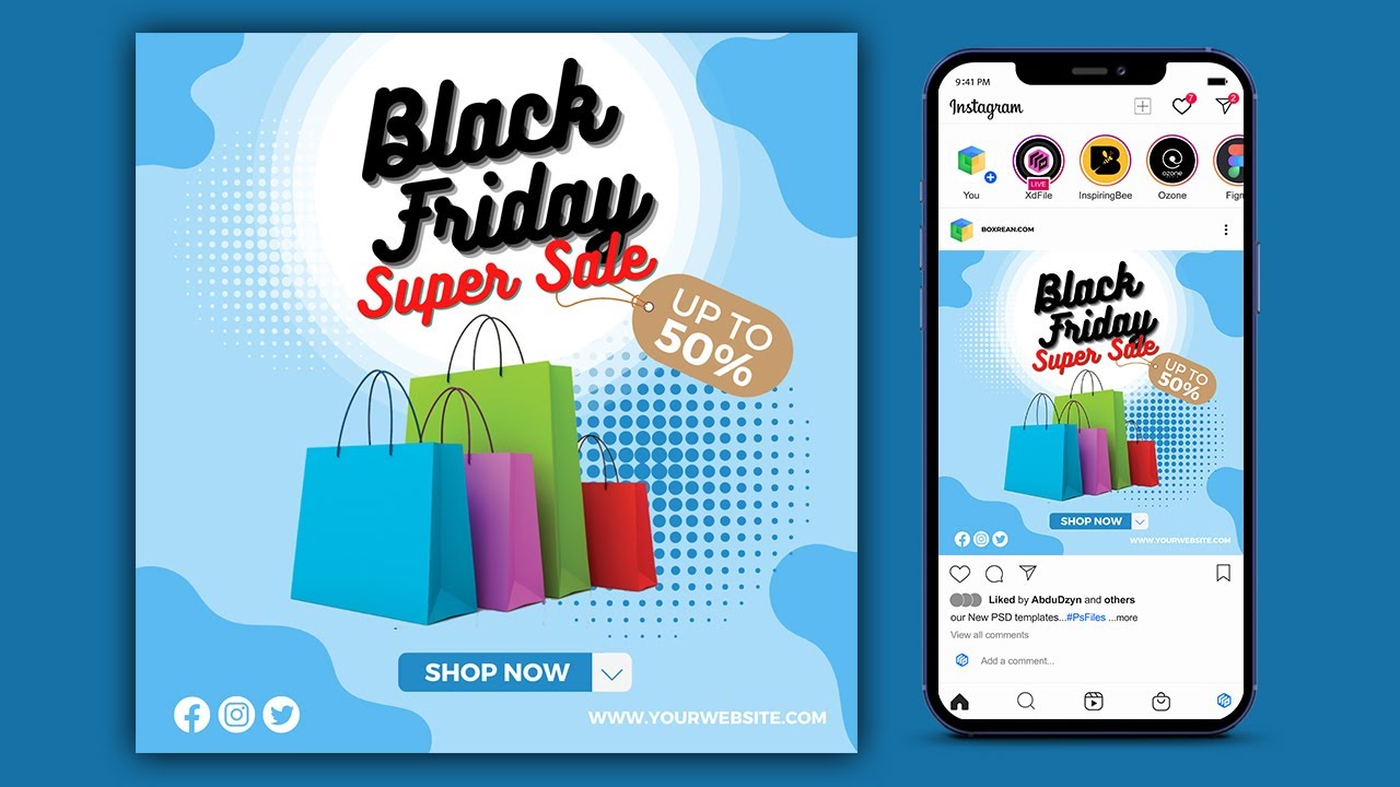 Free Black Friday Super Sales Social Media Post – Canva Template