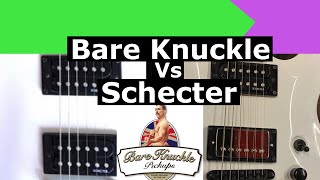 Video thumbnail for Bare Knuckle Brute Force Pickup vs Stock Schecter Pickup - Comparison Video? by GRINNER METAL
