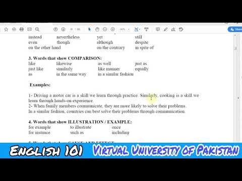 ENGLISH  101 LESSON 5 CONNECTIVES & LINK WORDS: REFERENCES  (COMPLETE TRANSLATION) & SOLUTION