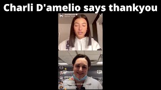 Charli D'amelio show appreciation towards health care workers  | TikTok Live  11th of April
