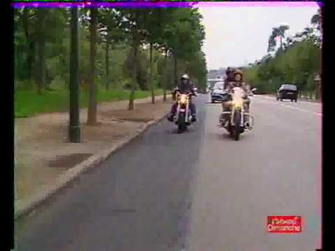 Véronique Genest et Michel Drucker en Harley