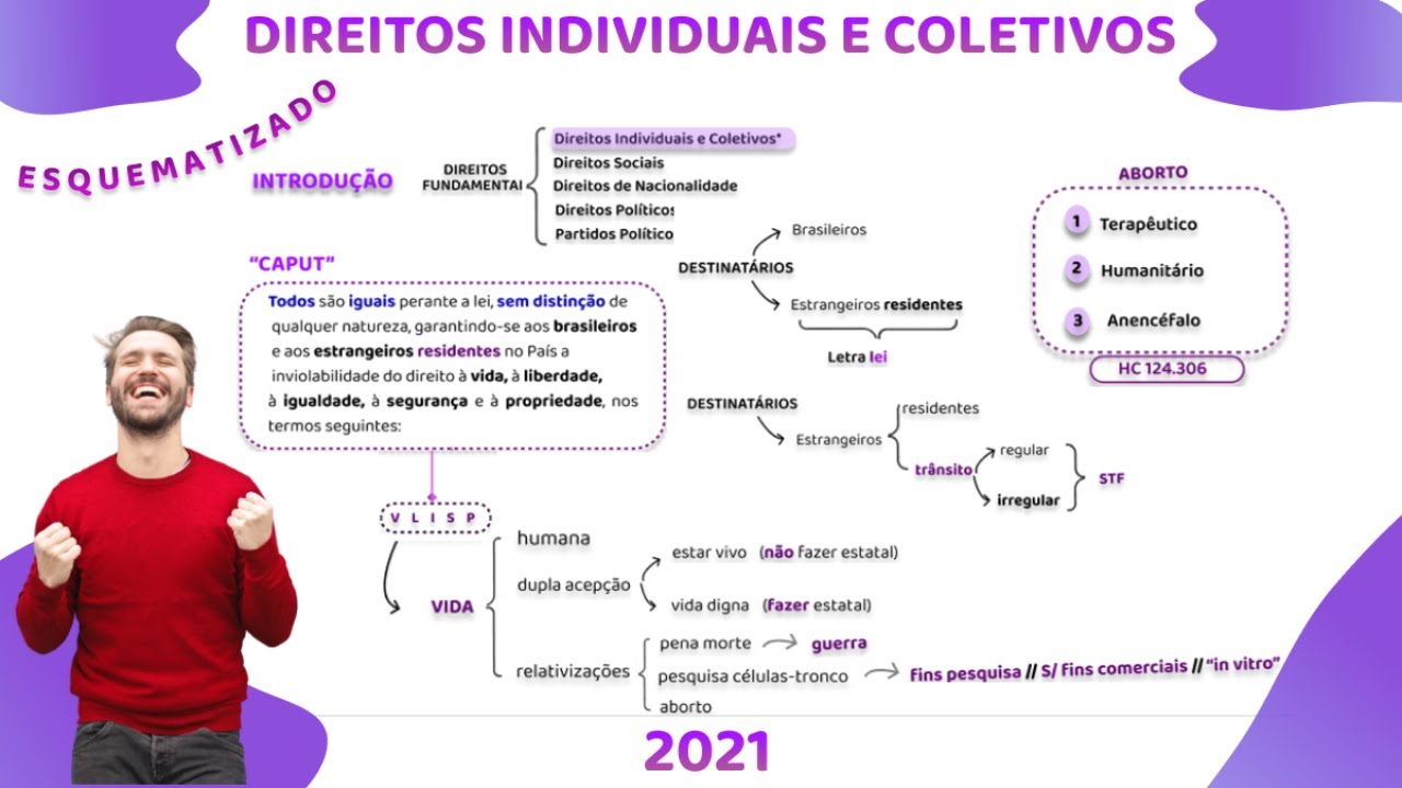 Direitos Individuais e Coletivos esquematizado  - art 5 CF - Constitucional