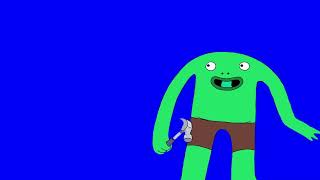 Mr. Frog appears with a hammer — Smiling Friends green screen
