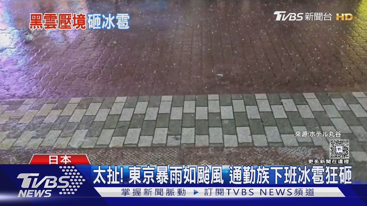 影音／黑色雲瀑壓境！日本東京暴雷雨如颱風橫掃　新宿天降冰雹