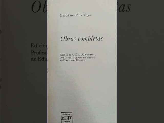 Vídeo relacionado con Garcilaso de la Vega: Obras completas (nueva edición integral): precedido de la biografia del autor (biblioteca iberica nº 31)