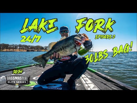MY BIGGEST TOURNAMENT BAG 30lbs!!  24/7series: Ep. 2 | Lake Fork Bassmaster Elite Series