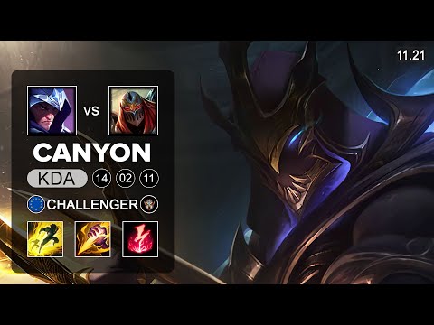 DK Canyon Zed Jungle vs Talon - EUW Challenger - Season 11 patch 11.21