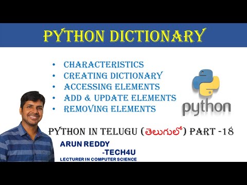 Python In Telugu Part 18 Python Dictionary Python Dictionary Explained In Telugu