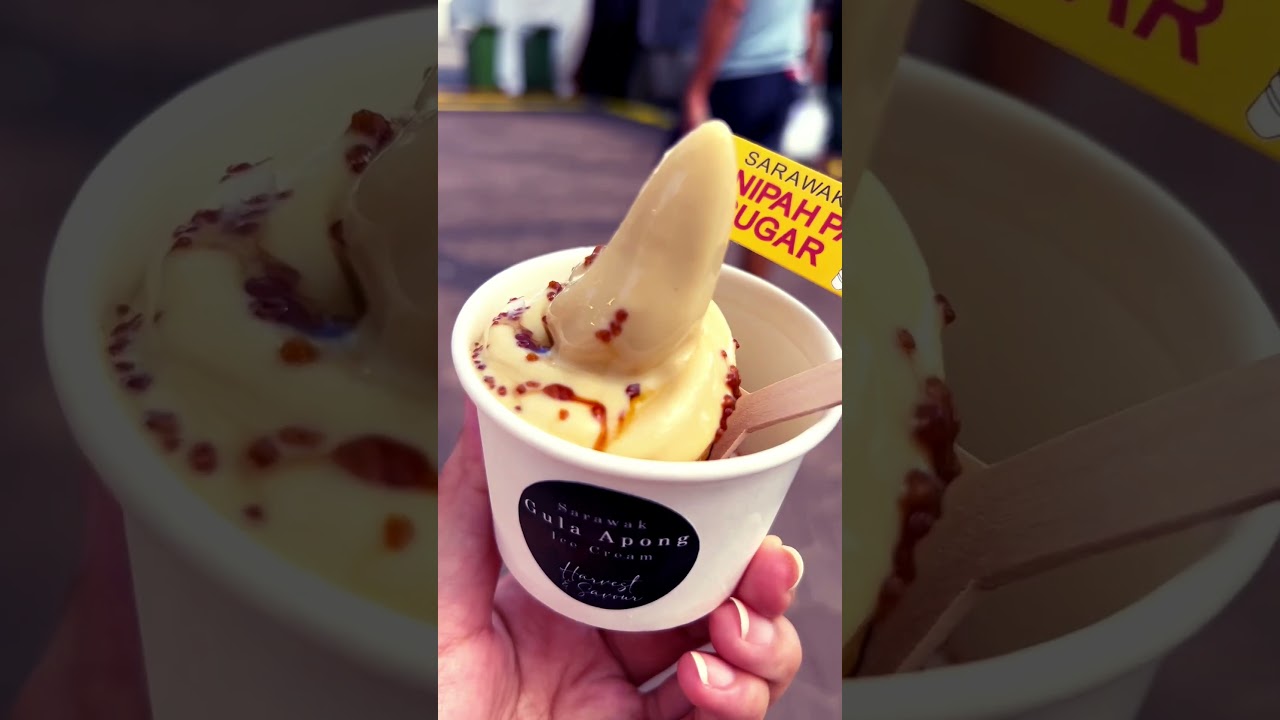 Gula apong ice cream under the 🥵sun #foodie #icecream #dessert #sarawak