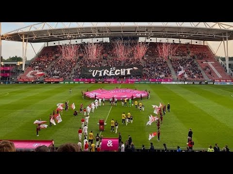 Graffitifun - FC Utrecht graffiti workshop spandoek met supporters