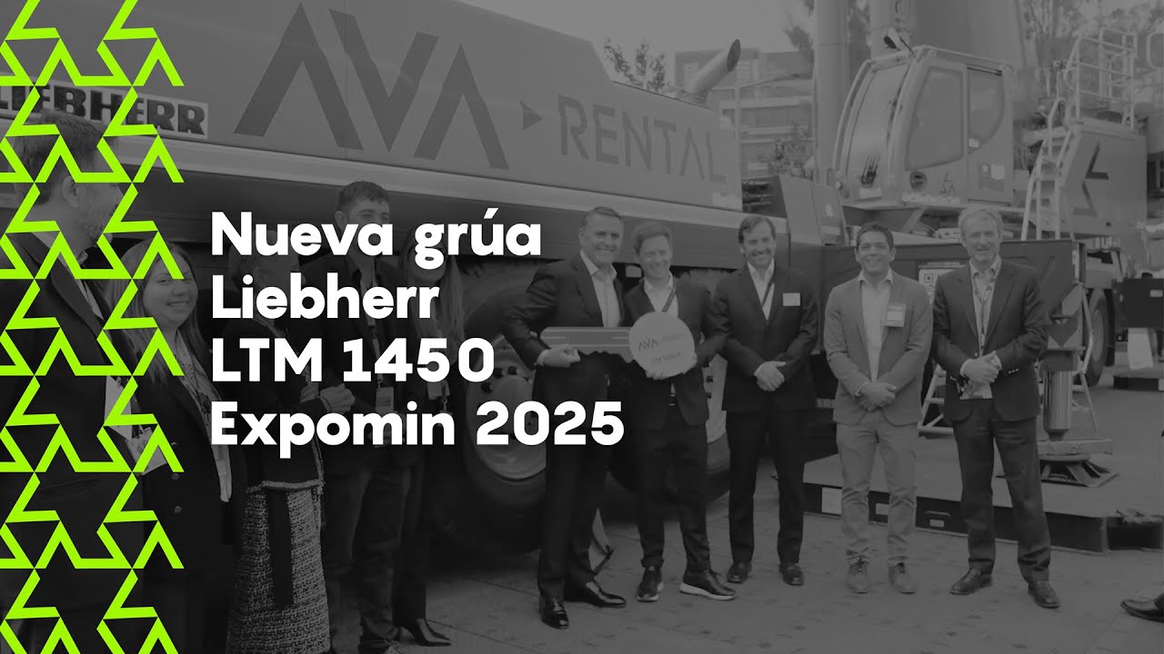 Recibimos la nueva grúa Liebherr LTM 1450-8.1 en Expomin 2025 | AVA Montajes
