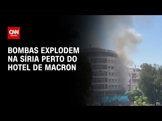 Explosões atingem capital da Síria durante visita de Macron | BASTIDORES CNN
