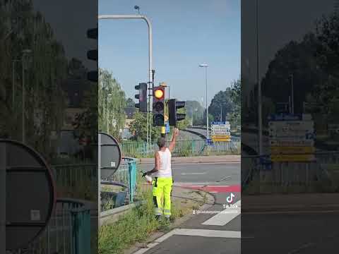 The student didn't see the traffic light and the driving instructor had him erase it so he could ...