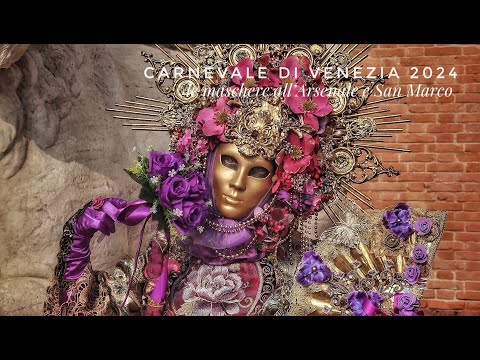 Carnevale di Venezia 2024, le maschere all'Arsenale di Venezia e San Marco 4K