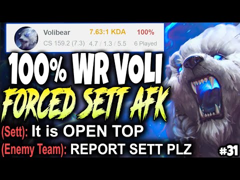 D3 SETT Forced to AFK by My 100% Win Ratio Season 11 Volibear Build 🔥 LoL Top Volibear s11 Gameplay