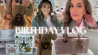 BIRTHDAY VLOG 🎉 DIOR UNBOXING 🩷 TRY ON BIRTHDAY BAGS AT LOUIS VUITTON AND DIOR