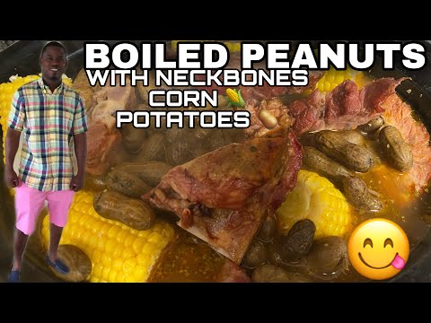 COOKING WITH WOOD: HOW TO MAKE BOILED PEANUTS 🥜 WITH CORN 🌽 POTATOES 🥔 AND NECKBONES 😋😋😋