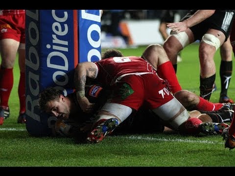 Ashley Beck Try Ospreys v Scarlets 3rd January 2013