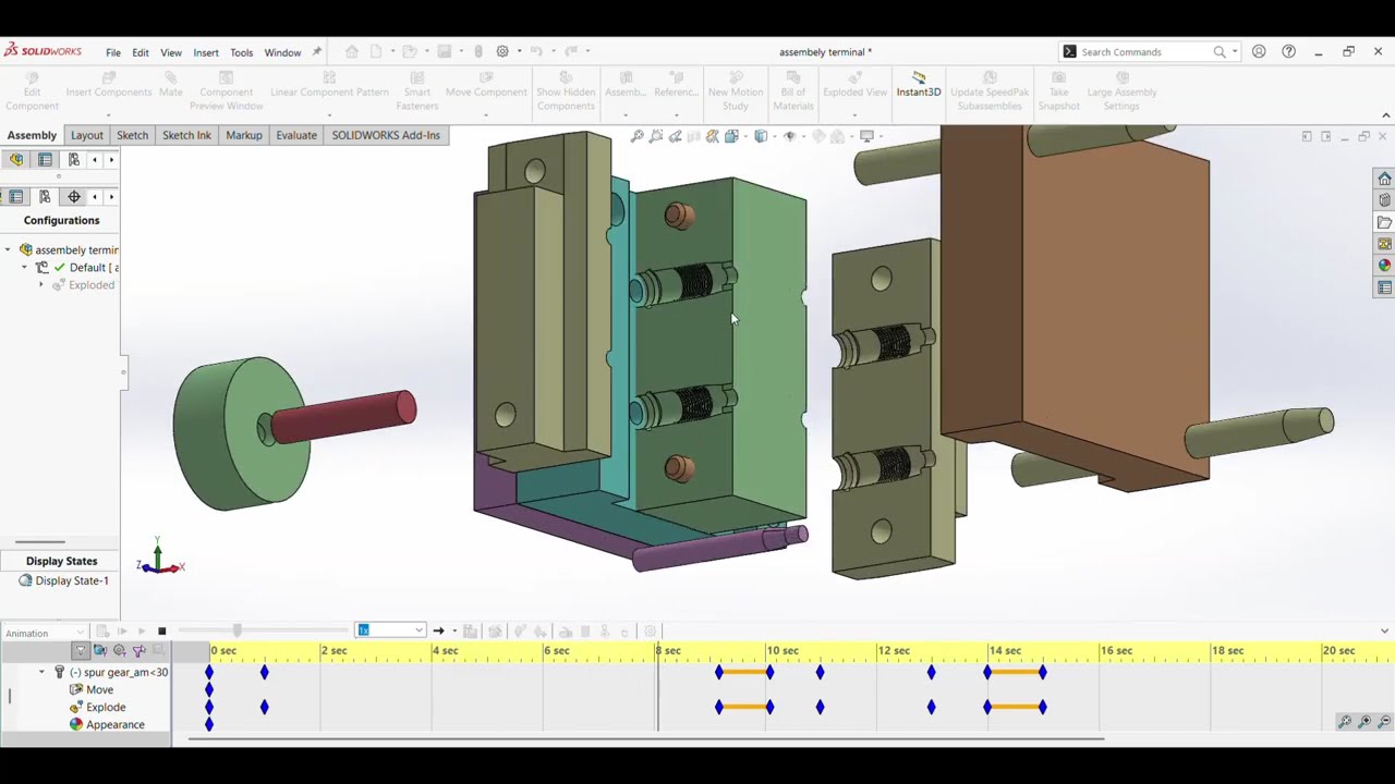 Plastic Hand Mold | SOLIDWORKS Exploded View Animation | 3D Assembly Design