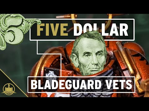 Using Warhammer 40K Imperium magazine to create $5 Bladeguard Veterans.