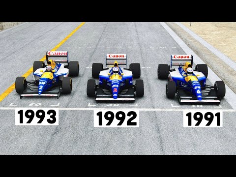 Williams F1 1991 vs Williams F1 1992 vs Williams F1 1993 - Donington Park