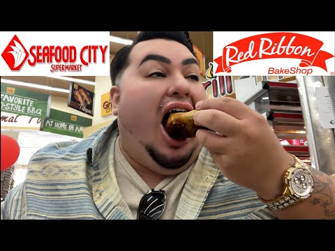 First Time Trying Seafood City & Red Ribbon FILIPINO Bakeshop in LA California