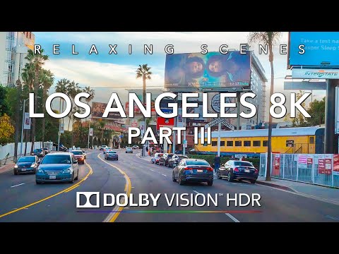 Driving Los Angeles 8K HDR Dolby Vision - Mulholland to Downtown LA (Los Santos) Part III