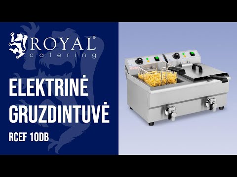 vaizdo įrašas - Elektrinė gruzdintuvė - 2 x 10 l - išleidimo čiaupai - 230 V