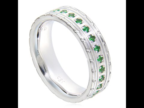 Verigheta Eternity Aur Alb 14 k Granate Tsavorit Naturale - Originalitate si Pasiune