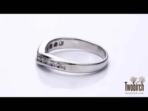 0.5ct. Round Fisteen Stone Channel Set Contour Wedding Ring - TwoBirch TB-CR-0007-WG-H