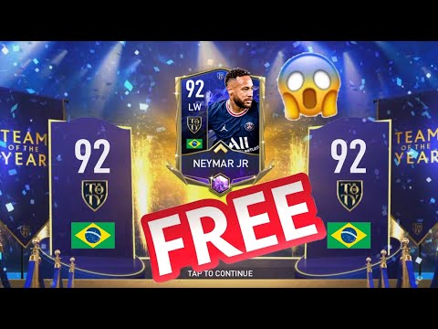 OMG !We Got 92 Ovr TOTY LW Neymar Free ? How? Fifa mobile 22 ! Fifamobiletoty !Neymar! Fifamobile 22