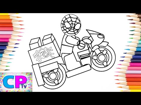 Spiderman on Motorbike Coloring Pages/Spiderman is Riding Motorbike/Unknown Brain - Inspiration/NCS