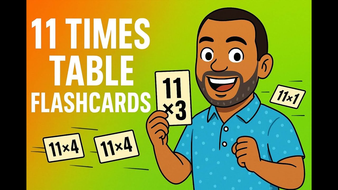 11's times tables flashcards